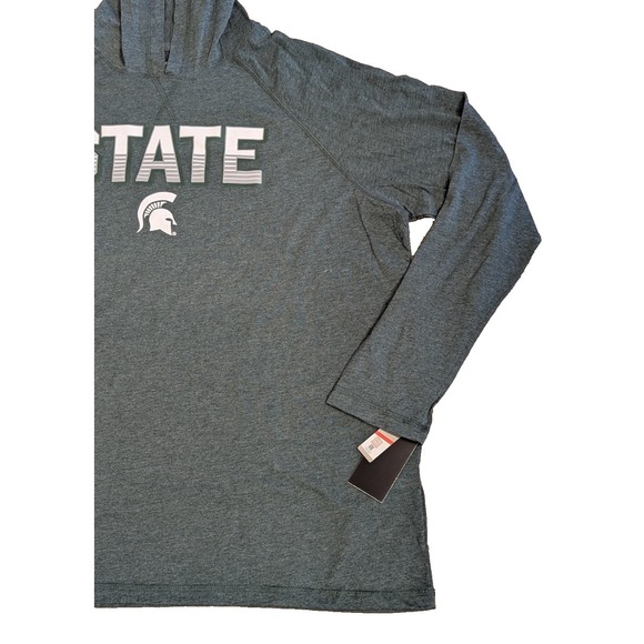 Michigan State Spartans Captivating Green Lightweight Hoodie Pullover Men's 2XL - Picture 5 of 11